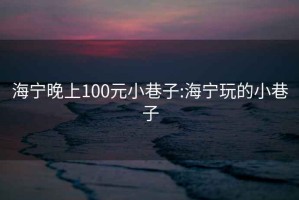 海寧晚上100元小巷子:海寧玩的小巷子