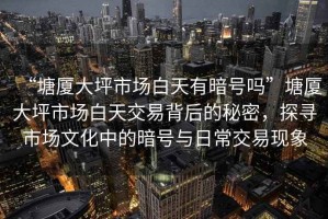“塘廈大坪市場白天有暗號嗎”塘廈大坪市場白天交易背后的秘密，探尋市場文化中的暗號與日常交易現(xiàn)象