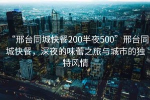 “邢臺(tái)同城快餐200半夜500”邢臺(tái)同城快餐，深夜的味蕾之旅與城市的獨(dú)特風(fēng)情