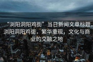“瀏陽洞陽雞街”當日新聞文章標題，瀏陽洞陽雞街，繁華重現(xiàn)，文化與商業(yè)的交融之地