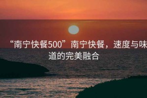 “南寧快餐500”南寧快餐，速度與味道的完美融合