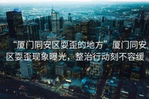 “廈門同安區(qū)耍歪的地方”廈門同安區(qū)耍歪現(xiàn)象曝光，整治行動(dòng)刻不容緩