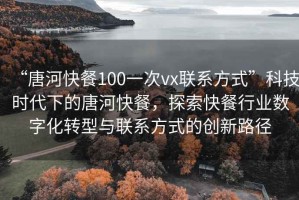 “唐河快餐100一次vx聯(lián)系方式”科技時(shí)代下的唐河快餐，探索快餐行業(yè)數(shù)字化轉(zhuǎn)型與聯(lián)系方式的創(chuàng)新路徑