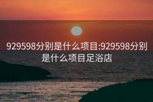 929598分別是什么項(xiàng)目:929598分別是什么項(xiàng)目足浴店