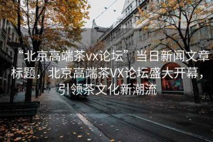 “北京高端茶vx論壇”當日新聞文章標題，北京高端茶VX論壇盛大開幕，引領茶文化新潮流
