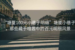“塘廈100元小巷子明細”塘廈小巷子，那些藏于喧囂中的百元明細風景