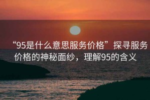 “95是什么意思服務(wù)價(jià)格”探尋服務(wù)價(jià)格的神秘面紗，理解95的含義