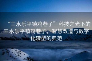 “三水樂平鎮(zhèn)雞巷子”科技之光下的三水樂平鎮(zhèn)雞巷子，智慧改造與數(shù)字化轉(zhuǎn)型的典范