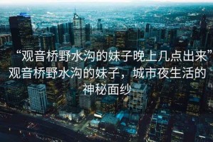 “觀音橋野水溝的妹子晚上幾點(diǎn)出來”觀音橋野水溝的妹子，城市夜生活的神秘面紗
