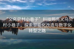 “義烏貝村小巷子”科技照亮義烏貝村小巷子，探索智能化改造與數(shù)字化轉(zhuǎn)型之路