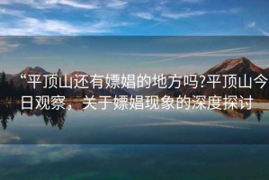 “平頂山還有嫖娼的地方嗎?平頂山今日觀察，關(guān)于嫖娼現(xiàn)象的深度探討