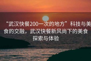 “武漢快餐200一次的地方”科技與美食的交融，武漢快餐新風(fēng)尚下的美食探索與體驗