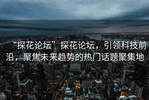 “探花論壇”探花論壇，引領科技前沿，聚焦未來趨勢的熱門話題聚集地