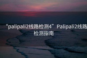 “palipali2線路檢測(cè)4”P(pán)alipali2線路檢測(cè)指南