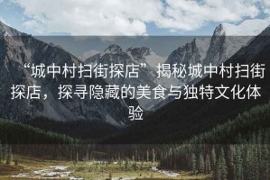 “城中村掃街探店”揭秘城中村掃街探店，探尋隱藏的美食與獨特文化體驗