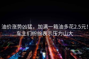 油價(jià)漲勢(shì)兇猛，加滿一箱油多花2.5元！車主們紛紛表示壓力山大