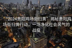 “2024貴陽雞場(chǎng)街掃黃”揭秘貴陽雞場(chǎng)街掃黃行動(dòng)，一場(chǎng)凈化社會(huì)風(fēng)氣的戰(zhàn)役