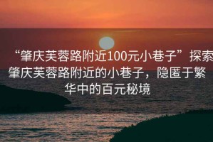 “肇慶芙蓉路附近100元小巷子”探索肇慶芙蓉路附近的小巷子，隱匿于繁華中的百元秘境