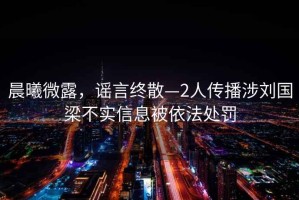 晨曦微露，謠言終散—2人傳播涉劉國梁不實信息被依法處罰