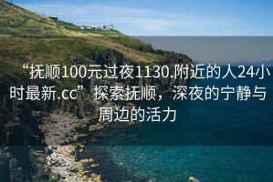 “撫順100元過夜1130.附近的人24小時最新.cc”探索撫順，深夜的寧靜與周邊的活力
