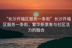 “長(zhǎng)沙開(kāi)福區(qū)服務(wù)一條街”長(zhǎng)沙開(kāi)福區(qū)服務(wù)一條街，繁華新景象與社區(qū)活力的融合