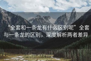 “全套和一條龍有什么區(qū)別呢”全套與一條龍的區(qū)別，深度解析兩者差異