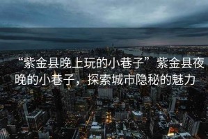 “紫金縣晚上玩的小巷子”紫金縣夜晚的小巷子，探索城市隱秘的魅力