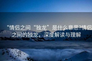 “情侶之間“獨(dú)龍”是什么意思?情侶之間的獨(dú)龍，深度解讀與理解