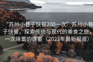 “蘇州小巷子快餐200一次”蘇州小巷子快餐，探索傳統(tǒng)與現(xiàn)代的美食之旅，一次味蕾的盛宴（2023年最新報道）