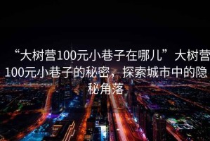 “大樹營100元小巷子在哪兒”大樹營100元小巷子的秘密，探索城市中的隱秘角落
