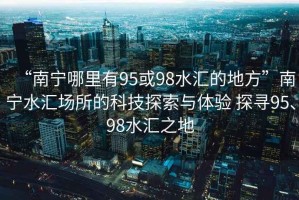“南寧哪里有95或98水匯的地方”南寧水匯場(chǎng)所的科技探索與體驗(yàn) 探尋95、98水匯之地