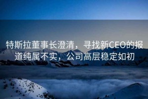 特斯拉董事長澄清，尋找新CEO的報(bào)道純屬不實(shí)，公司高層穩(wěn)定如初
