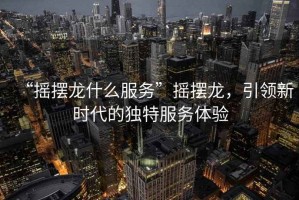 “搖擺龍什么服務(wù)”搖擺龍，引領(lǐng)新時代的獨特服務(wù)體驗