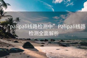 “palipali線路檢測(cè)中”Palipali線路檢測(cè)全面解析