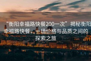 “衡陽幸福路快餐200一次”揭秘衡陽幸福路快餐，一場價(jià)格與品質(zhì)之間的探索之旅