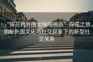 “探花約外圍女啪啪極品”探花之旅，揭秘外圍文化與社交現(xiàn)象下的新型社交關(guān)系