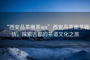 “西安品茶嫩茶wx”西安品茶嫩茶微信，探索古都的茶道文化之旅