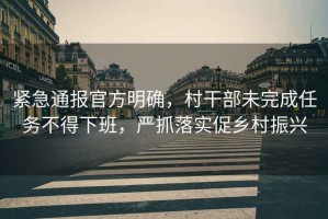 緊急通報(bào)官方明確，村干部未完成任務(wù)不得下班，嚴(yán)抓落實(shí)促鄉(xiāng)村振興