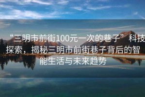 “三明市前街100元一次的巷子”科技探索，揭秘三明市前街巷子背后的智能生活與未來(lái)趨勢(shì)
