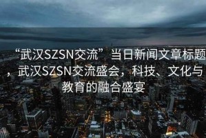 “武漢SZSN交流”當(dāng)日新聞文章標(biāo)題，武漢SZSN交流盛會，科技、文化與教育的融合盛宴