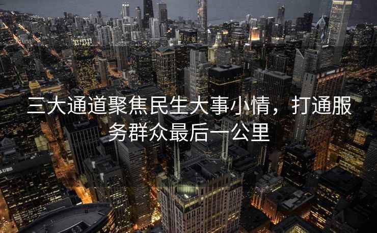 三大通道聚焦民生大事小情，打通服務(wù)群眾最后一公里