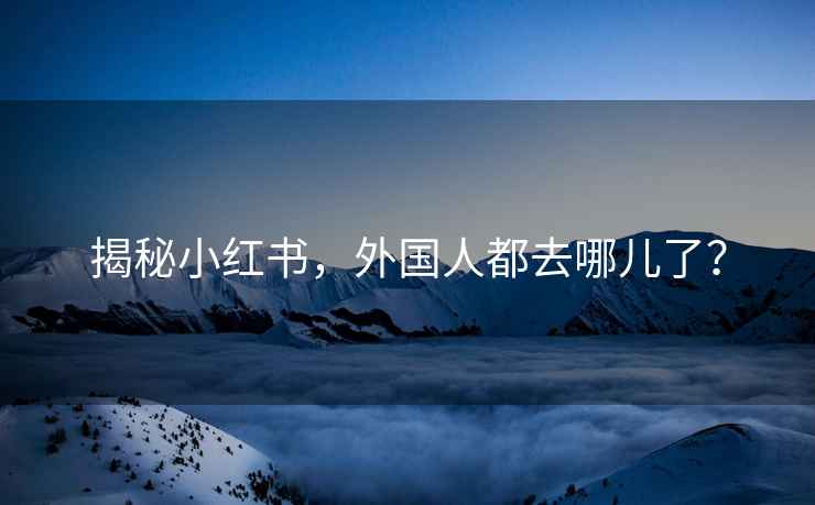 揭秘小紅書，外國人都去哪兒了？