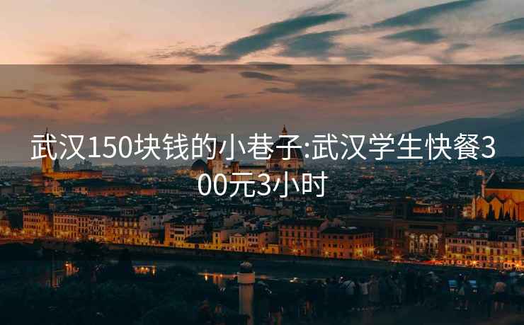 武漢150塊錢的小巷子:武漢學生快餐300元3小時