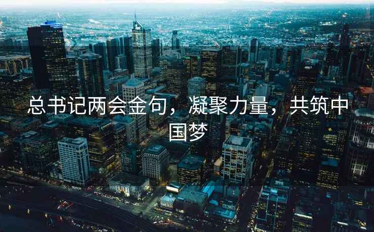 總書記兩會(huì)金句，凝聚力量，共筑中國夢(mèng)