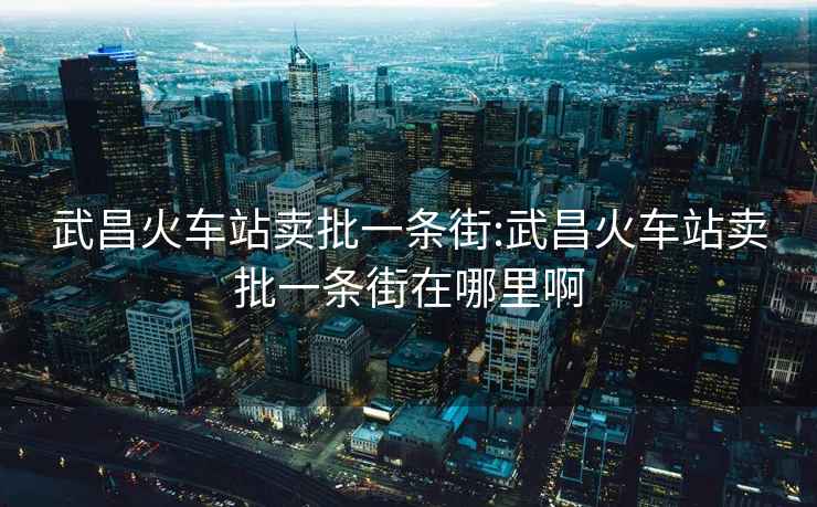 武昌火車站賣批一條街:武昌火車站賣批一條街在哪里啊