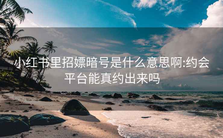 小紅書里招嫖暗號是什么意思啊:約會平臺能真約出來嗎