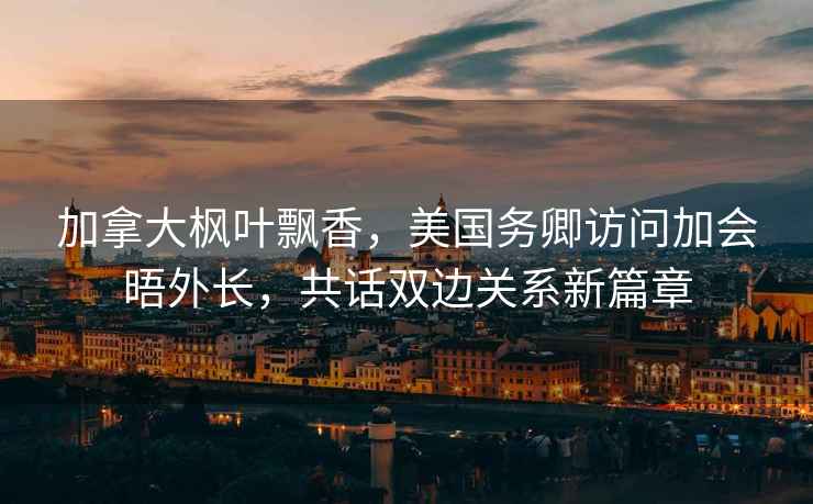 加拿大楓葉飄香，美國務卿訪問加會晤外長，共話雙邊關系新篇章