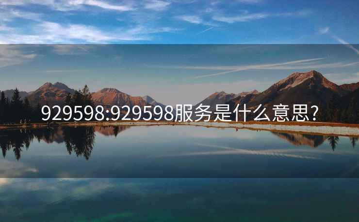 929598:929598服務(wù)是什么意思?