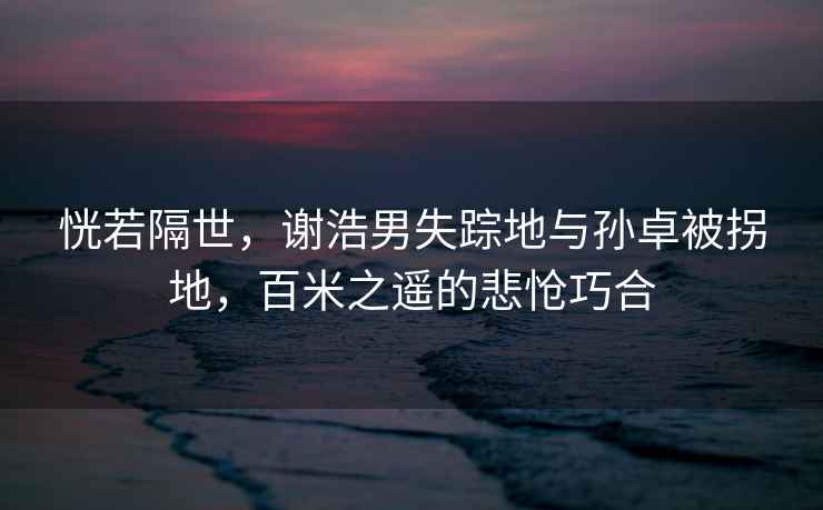 恍若隔世，謝浩男失蹤地與孫卓被拐地，百米之遙的悲愴巧合