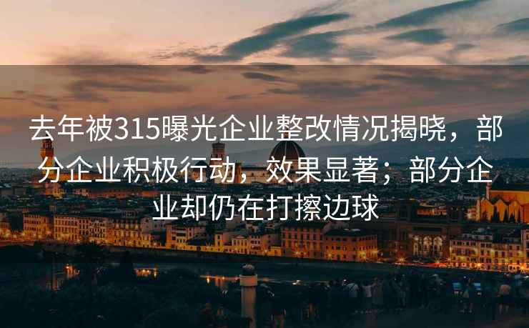 去年被315曝光企業(yè)整改情況揭曉，部分企業(yè)積極行動(dòng)，效果顯著；部分企業(yè)卻仍在打擦邊球